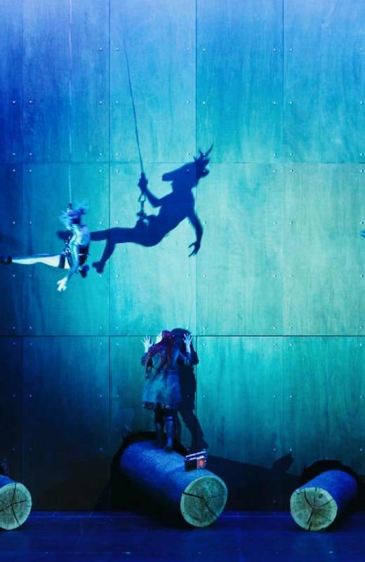 Performer elevating, flying people and aerial arts