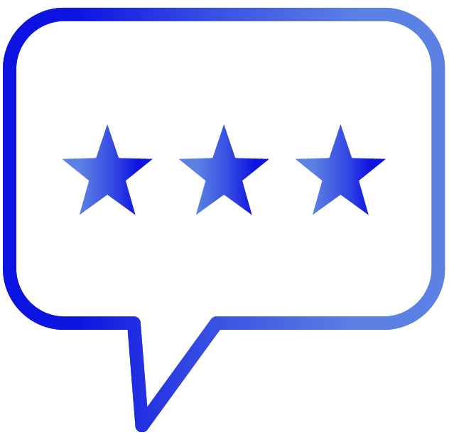 Speech bubble with rating icon