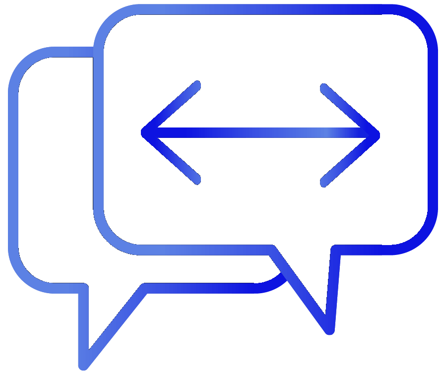 Speech bubbles with arrows icon